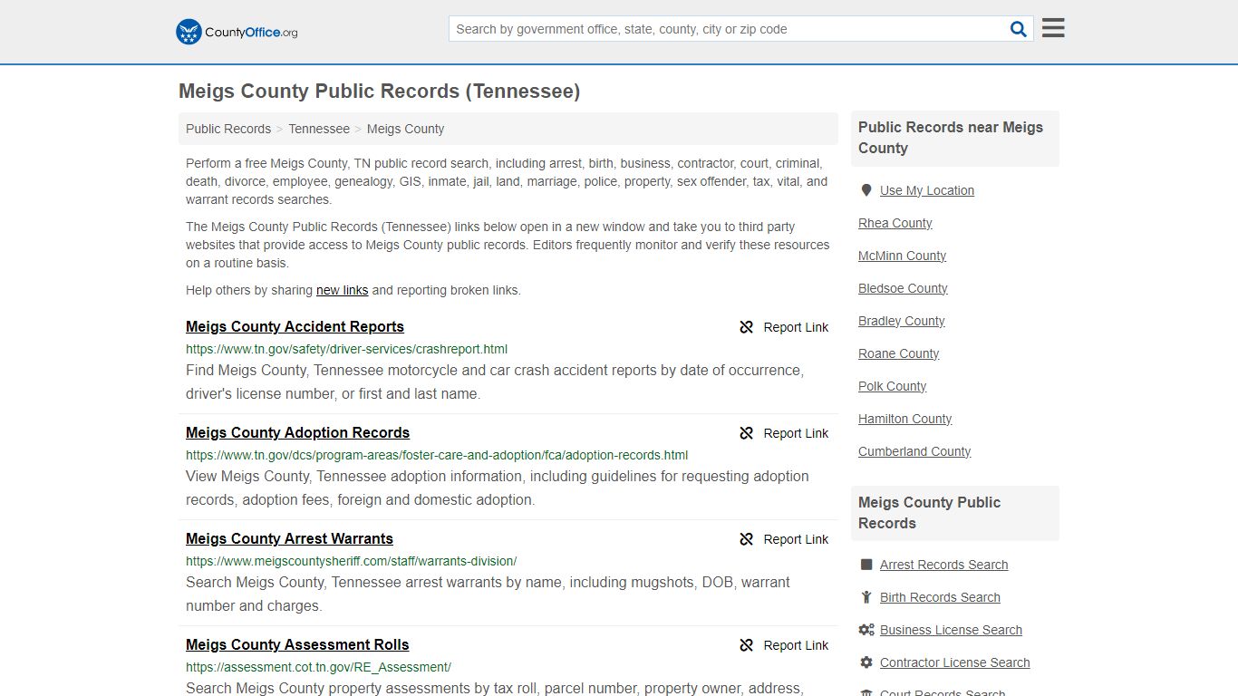Meigs County Public Records (Tennessee) - County Office