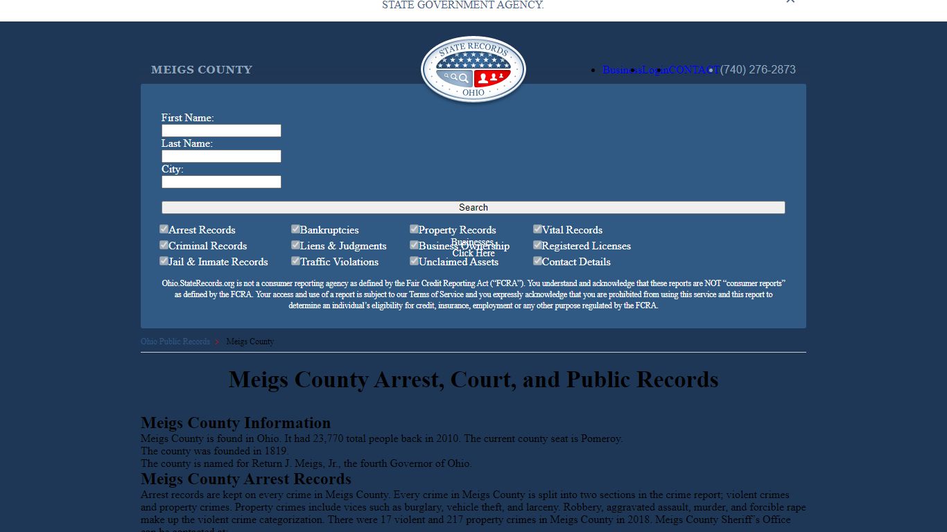 Meigs County Arrest, Court, and Public Records