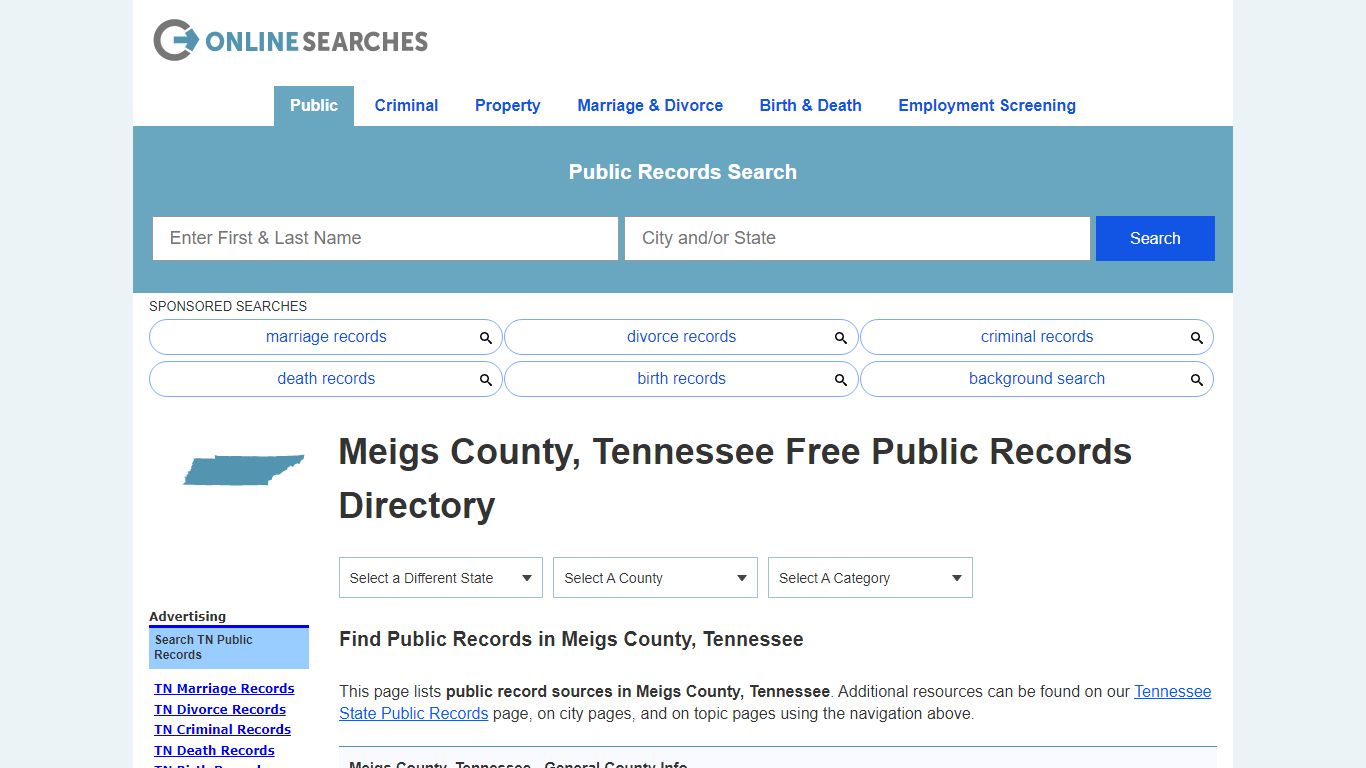 Meigs County, Tennessee Public Records Directory