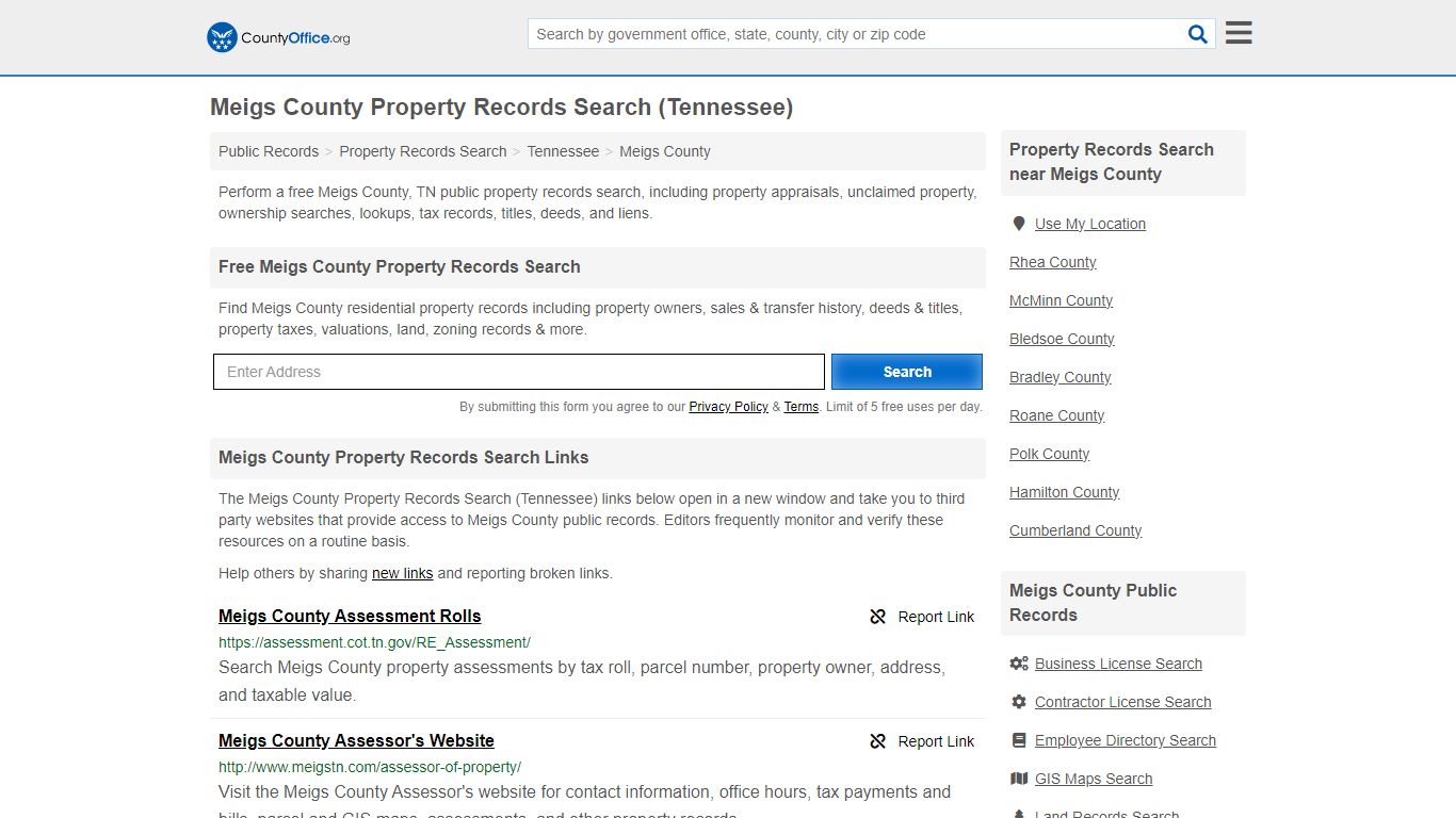 Meigs County Property Records Search (Tennessee) - County Office